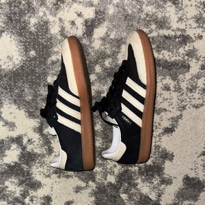 Adidas Black and Cream Classic Sneakers